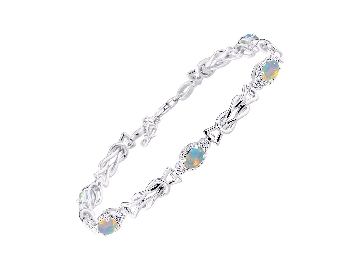RYLOS Bracelets for Women 925 Sterling Silver Love Knot Tennis Bracelet Gemstone & Diamonds Adjustable to Fit 7"-8" Wrist, 5 - 6X4MM Amethyst Jewelry for Women Friendship Bracelets