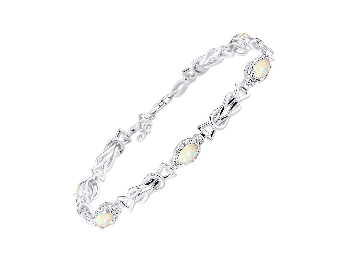 RYLOS Bracelets for Women 925 Sterling Silver Love Knot Tennis Bracelet Gemstone & Diamonds Adjustable to Fit 7"-8" Wrist, 5 - 6X4MM Amethyst Jewelry for Women Friendship Bracelets