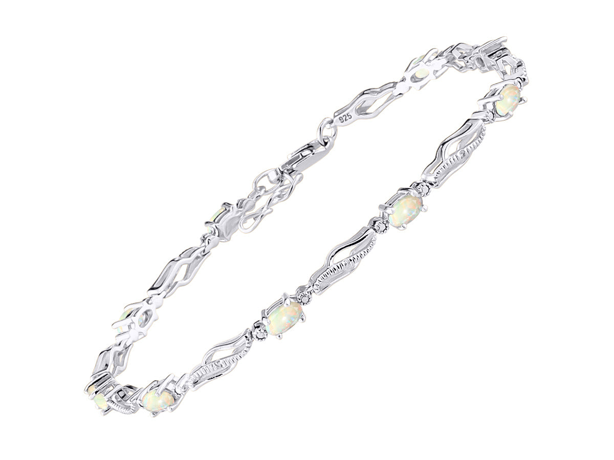 RYLOS Bracelets for Women 925 Sterling Silver Serenity Wave Tennis Bracelet Gemstone & Diamonds Adjustable to Fit 7"-8" Wrist, 9 Gorgeous 5X3MM Jewelry for Women Friendship Bracelets