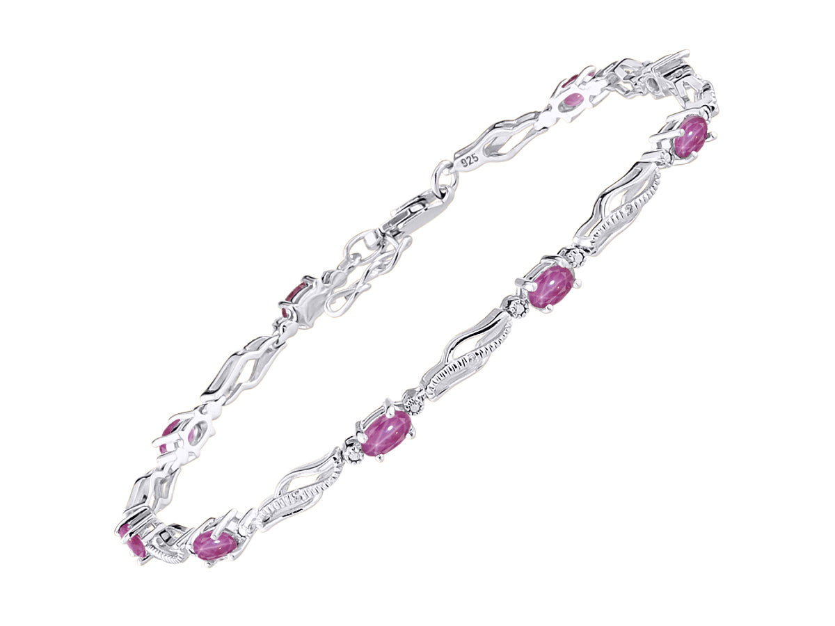 RYLOS Bracelets for Women 925 Sterling Silver Serenity Wave Tennis Bracelet Gemstone & Diamonds Adjustable to Fit 7"-8" Wrist, 9 Gorgeous 5X3MM Jewelry for Women Friendship Bracelets