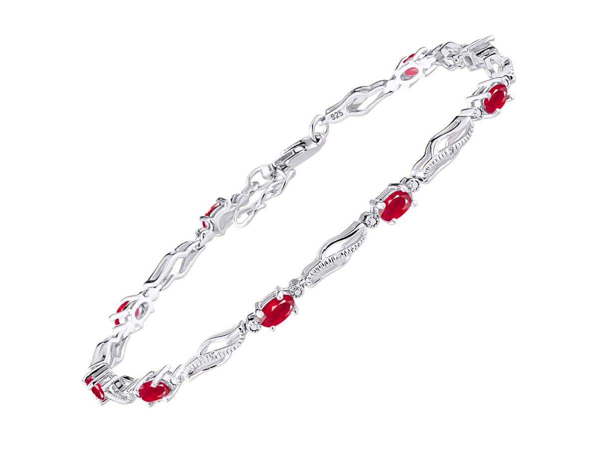 RYLOS Bracelets for Women 925 Sterling Silver Serenity Wave Tennis Bracelet Gemstone & Diamonds Adjustable to Fit 7"-8" Wrist, 9 Gorgeous 5X3MM Jewelry for Women Friendship Bracelets