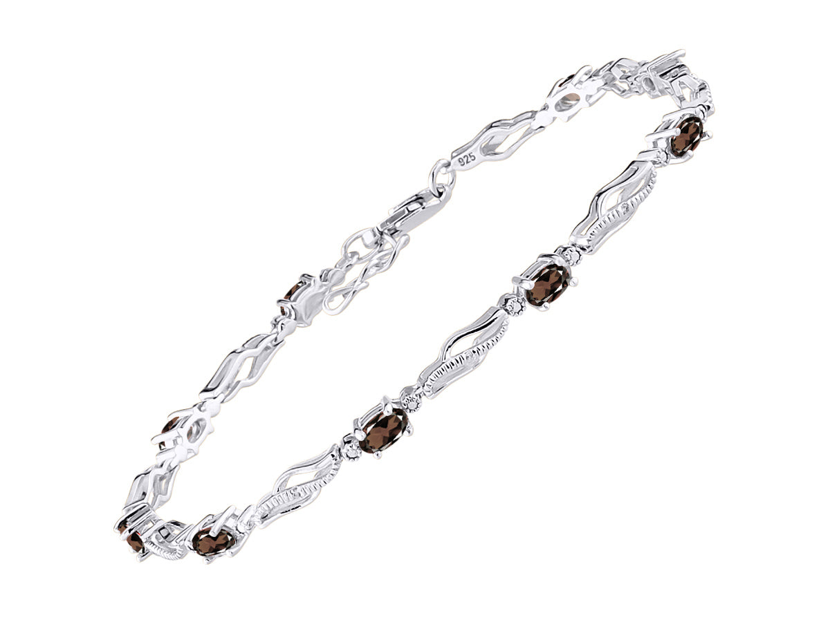 RYLOS Bracelets for Women 925 Sterling Silver Serenity Wave Tennis Bracelet Gemstone & Diamonds Adjustable to Fit 7"-8" Wrist, 9 Gorgeous 5X3MM Jewelry for Women Friendship Bracelets