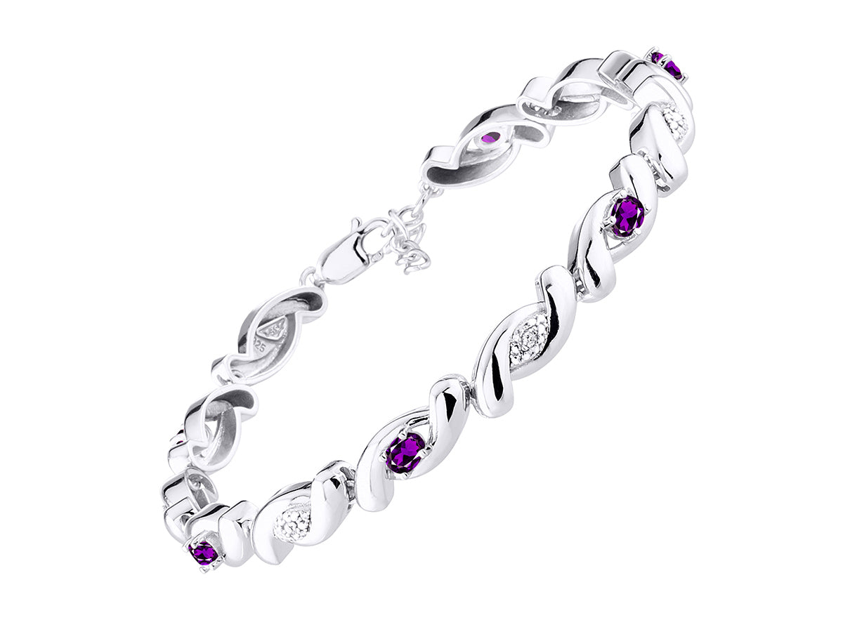 RYLOS Bracelets for Women 925 Silver infinity Twist Tennis Bracelet Gemstone &  Diamonds Adjustable to Fit 7"-8" Wrist, 6 Gorgeous 4X3MM Jewelry for Women Friendship Bracelets