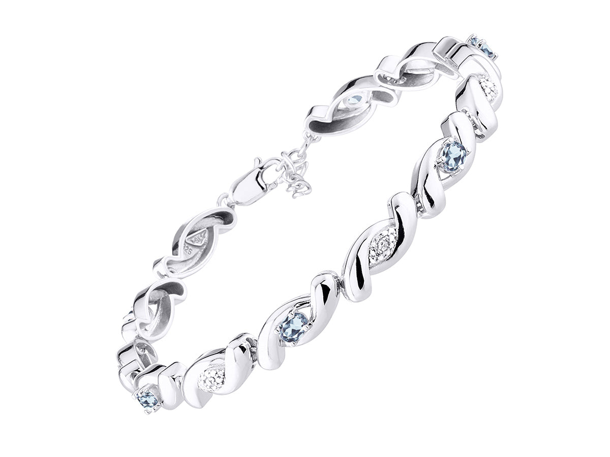 RYLOS Bracelets for Women 925 Silver infinity Twist Tennis Bracelet Gemstone &  Diamonds Adjustable to Fit 7"-8" Wrist, 6 Gorgeous 4X3MM Jewelry for Women Friendship Bracelets