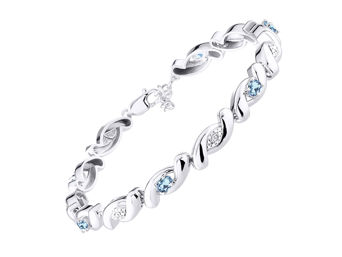 RYLOS Bracelets for Women 925 Silver infinity Twist Tennis Bracelet Gemstone &  Diamonds Adjustable to Fit 7"-8" Wrist, 6 Gorgeous 4X3MM Jewelry for Women Friendship Bracelets