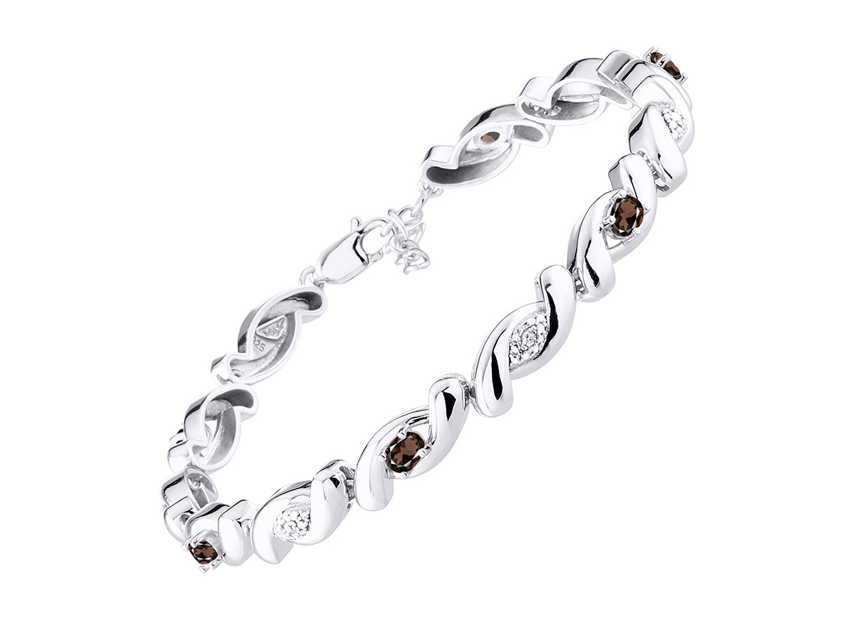 RYLOS Bracelets for Women 925 Silver infinity Twist Tennis Bracelet Gemstone &  Diamonds Adjustable to Fit 7"-8" Wrist, 6 Gorgeous 4X3MM Jewelry for Women Friendship Bracelets