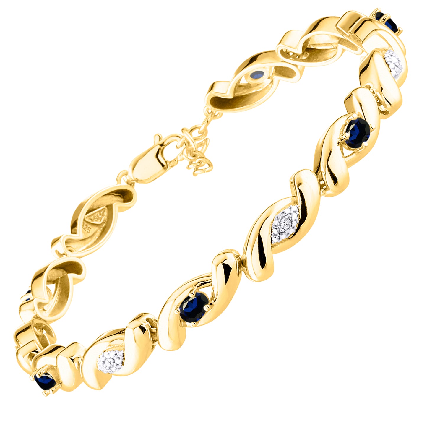 RYLOS Bracelets for Women 925 Silver infinity Twist Tennis Bracelet Gemstone &  Diamonds Adjustable to Fit 7"-8" Wrist, 6 Gorgeous 4X3MM Jewelry for Women Friendship Bracelets