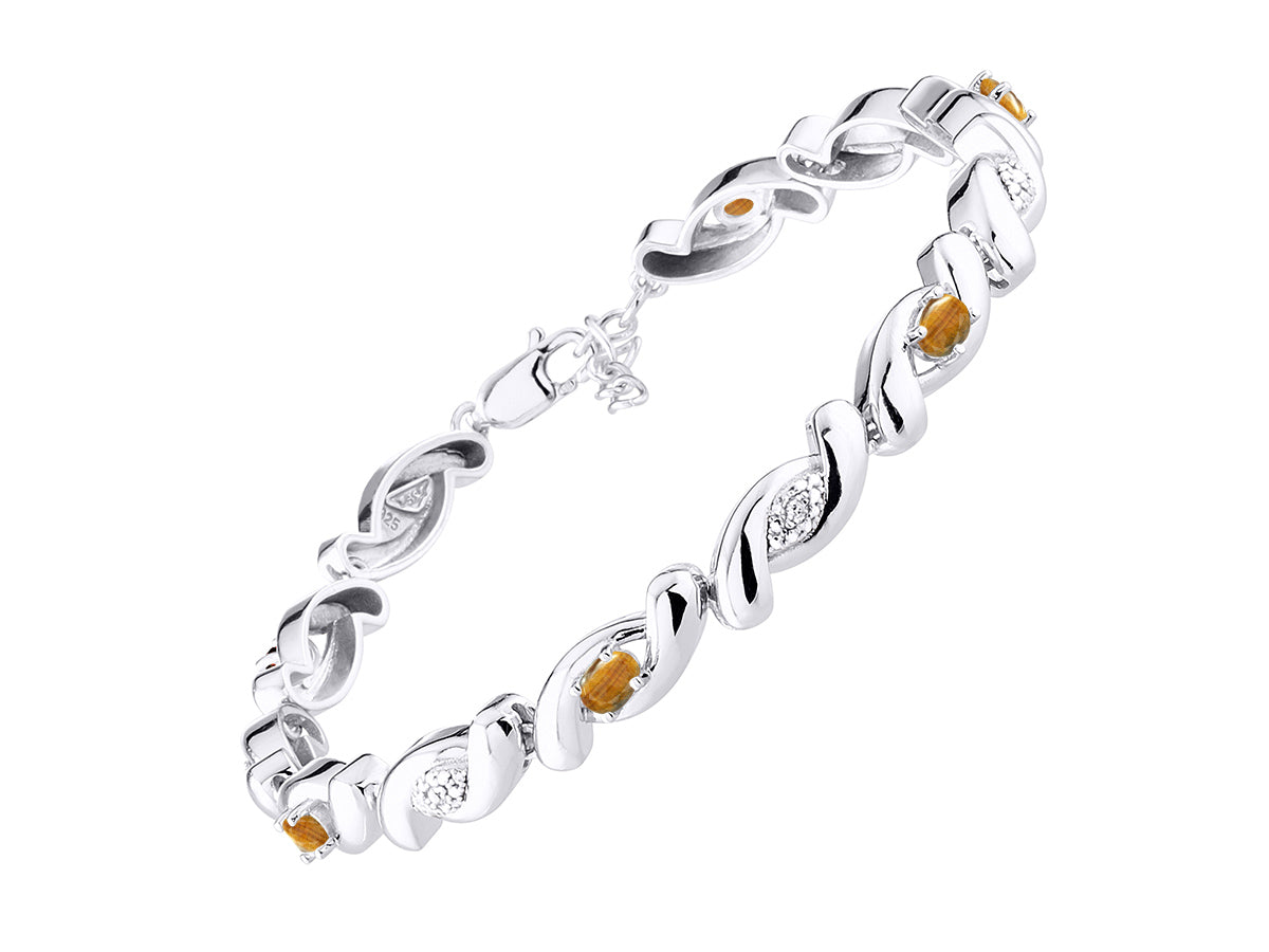 RYLOS Bracelets for Women 925 Silver infinity Twist Tennis Bracelet Gemstone &  Diamonds Adjustable to Fit 7"-8" Wrist, 6 Gorgeous 4X3MM Jewelry for Women Friendship Bracelets