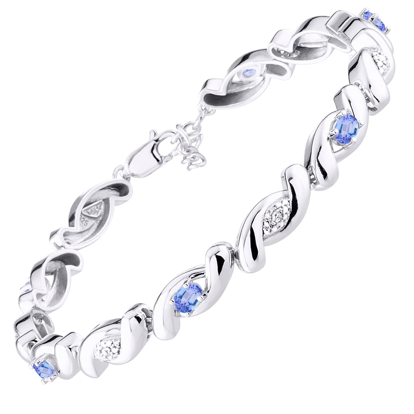 RYLOS Bracelets for Women 925 Silver infinity Twist Tennis Bracelet Gemstone &  Diamonds Adjustable to Fit 7"-8" Wrist, 6 Gorgeous 4X3MM Jewelry for Women Friendship Bracelets