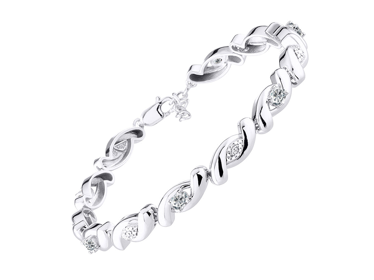 RYLOS Bracelets for Women 925 Silver infinity Twist Tennis Bracelet Gemstone &  Diamonds Adjustable to Fit 7"-8" Wrist, 6 Gorgeous 4X3MM Jewelry for Women Friendship Bracelets