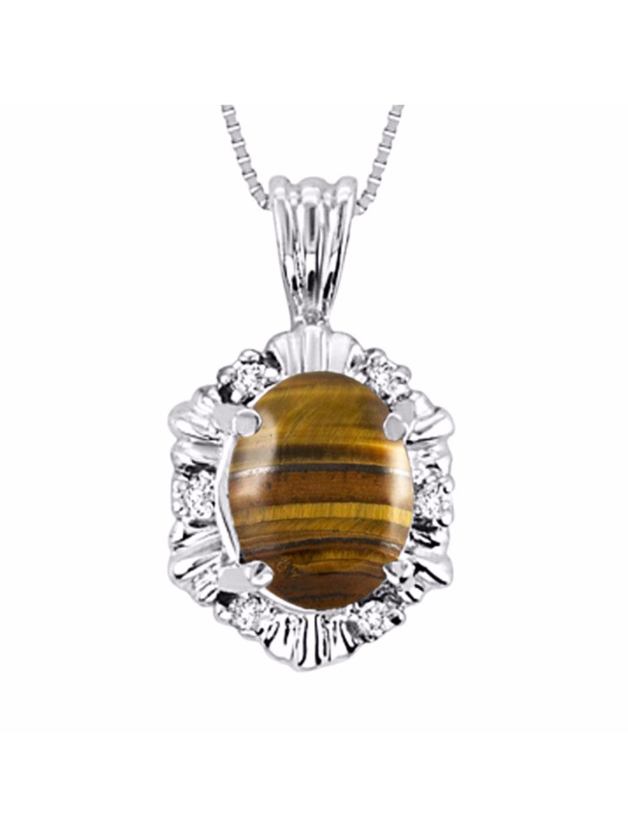 RYLOS Halo Designer Pendant 14K White Gold Necklace: Exquisite Gemstones & Diamonds, 18" Chain, 9X7MM Birthstone, Stunning Women's Jewelry