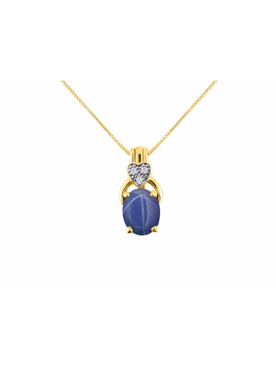 RYLOS Yellow Gold Plated Silver Classic Designer Necklace: Gemstone & Diamond Pendant, 18" Chain, 9X7MM Birthstone, Elegant Women's Jewelry
