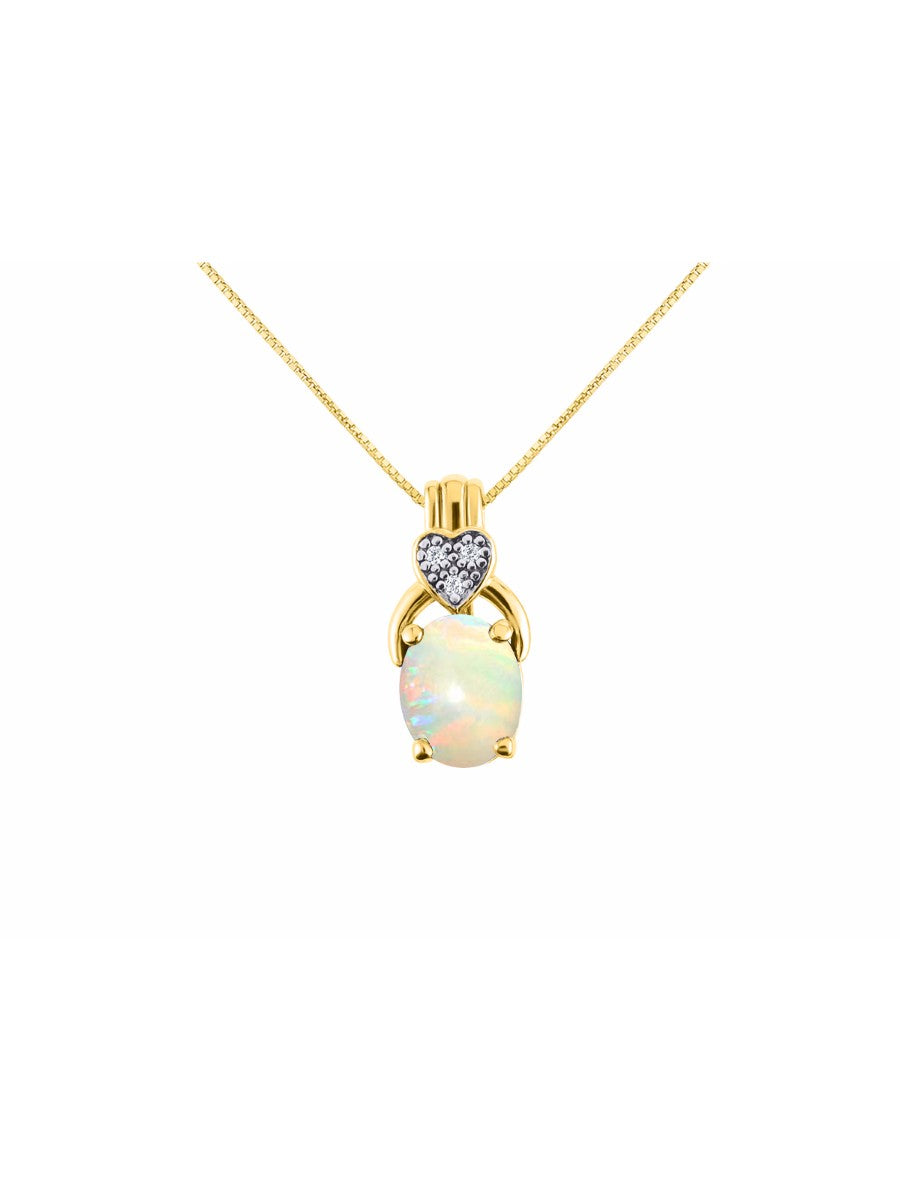 RYLOS Yellow Gold Plated Silver Classic Designer Necklace: Gemstone & Diamond Pendant, 18" Chain, 9X7MM Birthstone, Elegant Women's Jewelry