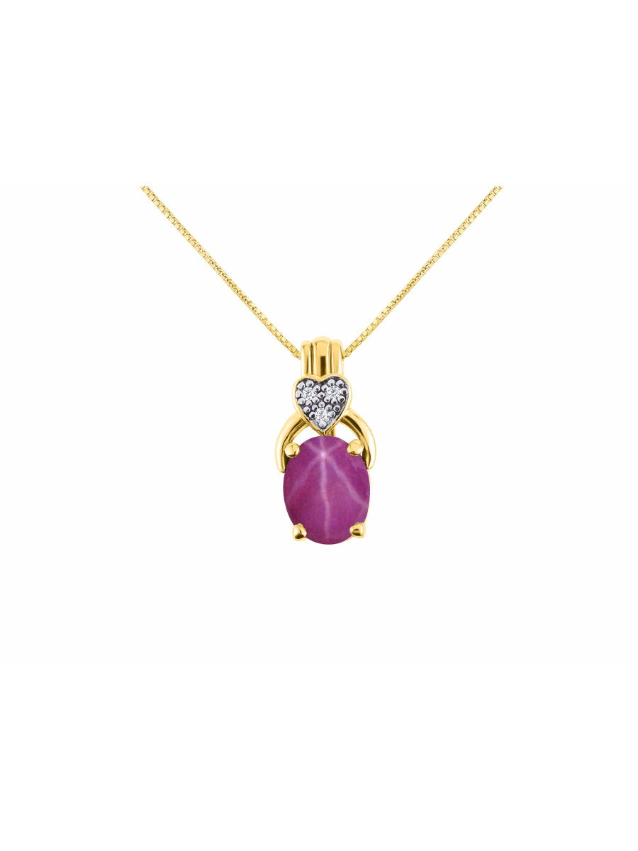 RYLOS 14K Yellow Gold Classic Designer Necklace: Exquisite Gemstone & Diamond Pendant, 18" Chain, 9X7MM Birthstone, Elegant Women's Jewelry