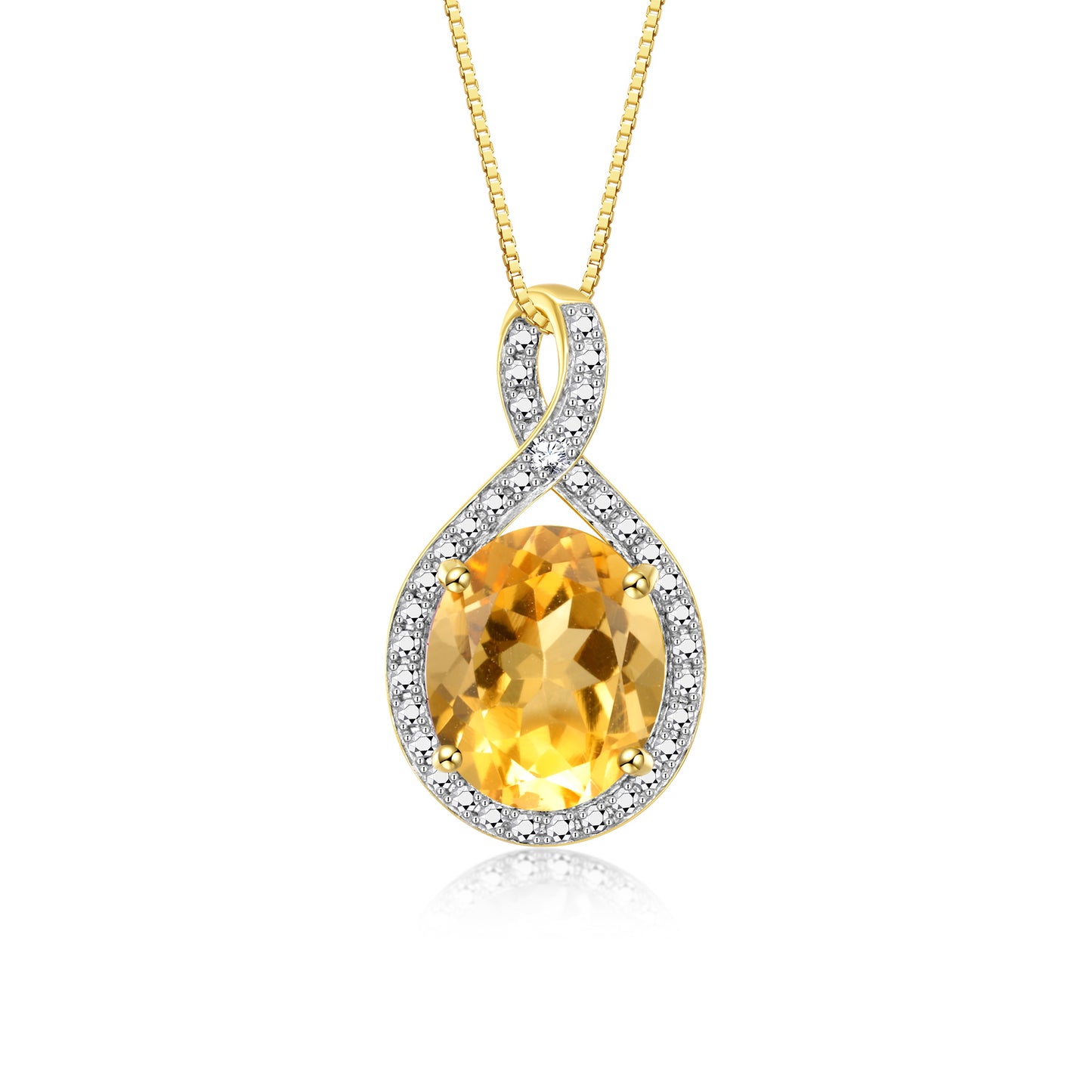 RYLOS 14K Yellow Gold Halo Designer Necklace: Gemstone & Diamond Pendant, 18" Chain, 12X10MM Birthstone, Elegant Women's Jewelry