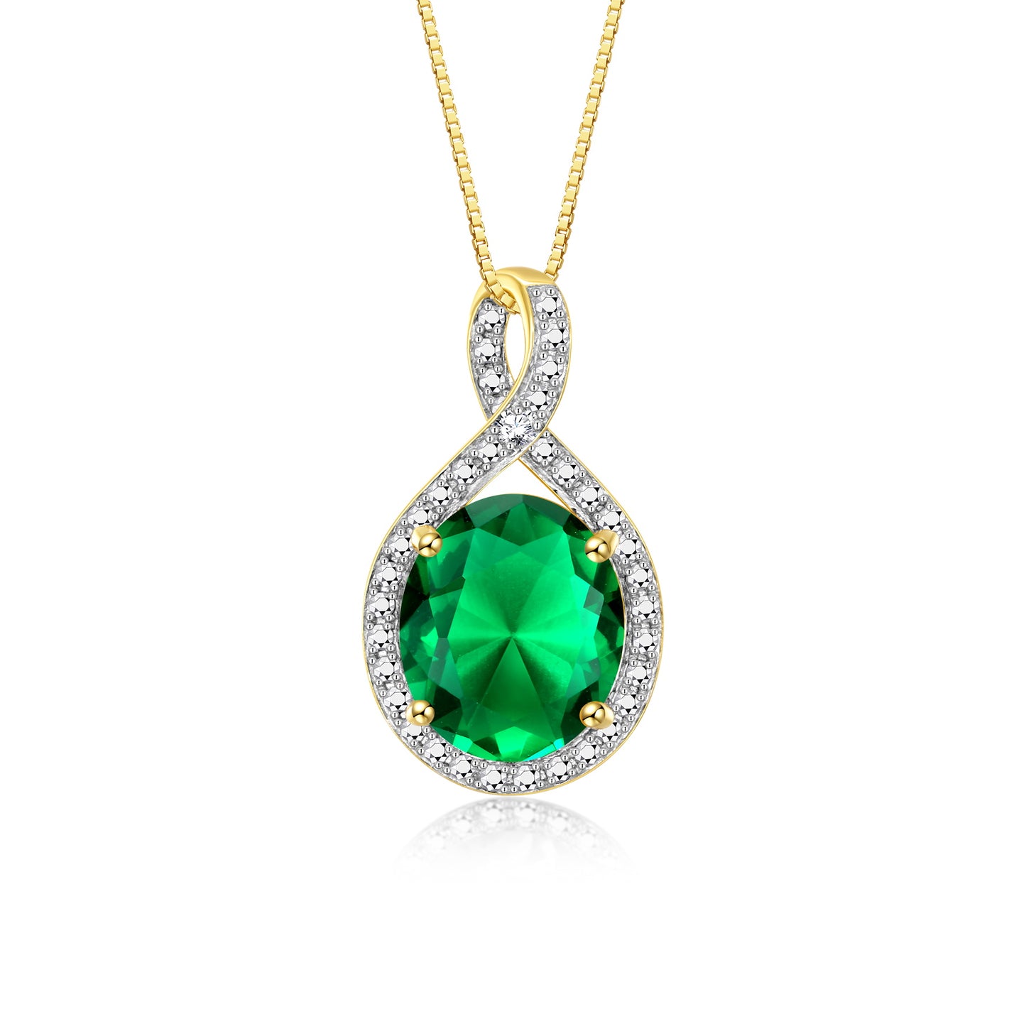 RYLOS 14K Yellow Gold Halo Designer Necklace: Gemstone & Diamond Pendant, 18" Chain, 12X10MM Birthstone, Elegant Women's Jewelry