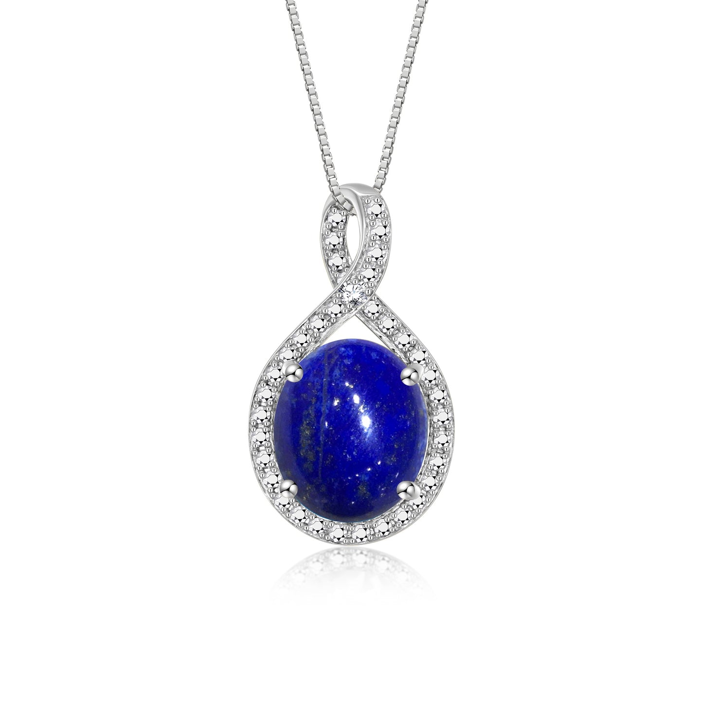 RYLOS Sterling Silver Halo Designer Necklace: Gemstone & Diamond Pendant, 18" Chain, 12X10MM Birthstone, Elegant Women's Jewelry