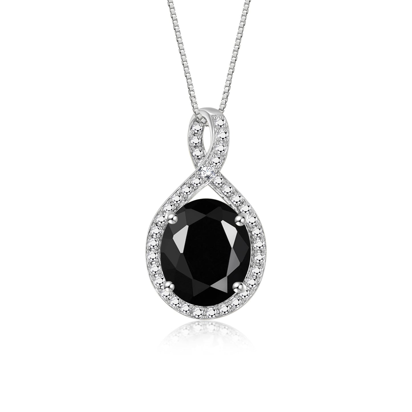 RYLOS Sterling Silver Halo Designer Necklace: Gemstone & Diamond Pendant, 18" Chain, 12X10MM Birthstone, Elegant Women's Jewelry