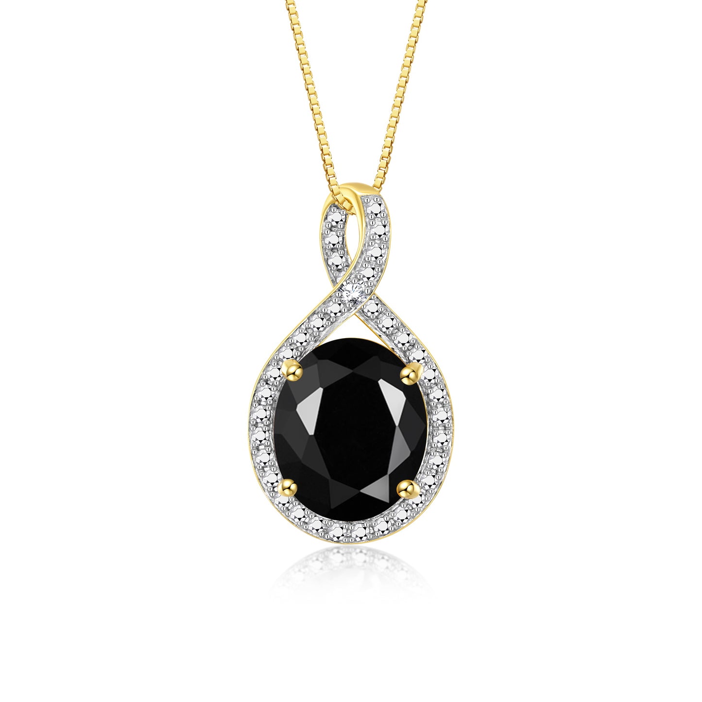 RYLOS 14K Yellow Gold Halo Designer Necklace: Gemstone & Diamond Pendant, 18" Chain, 12X10MM Birthstone, Elegant Women's Jewelry