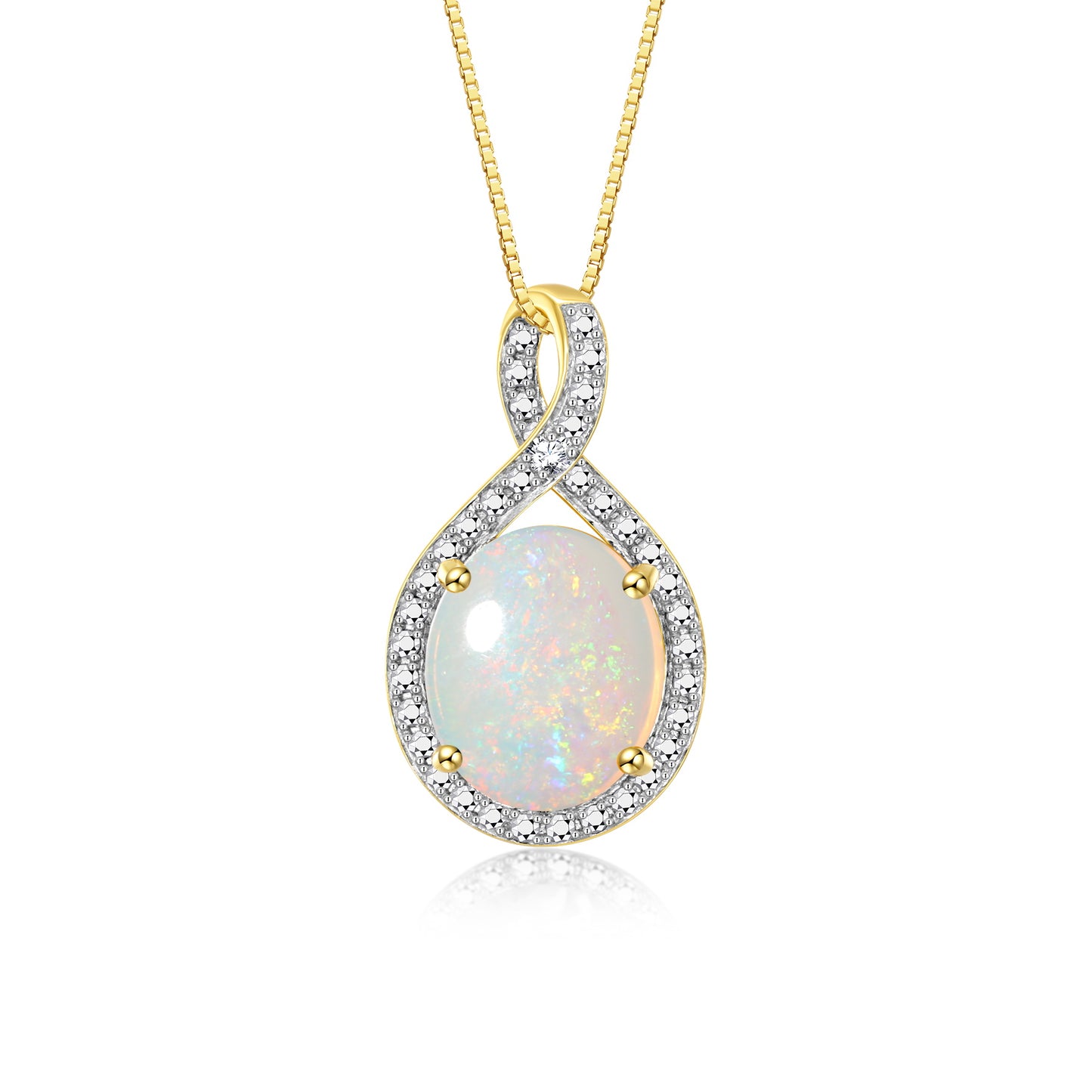 RYLOS 14K Yellow Gold Halo Designer Necklace: Gemstone & Diamond Pendant, 18" Chain, 12X10MM Birthstone, Elegant Women's Jewelry