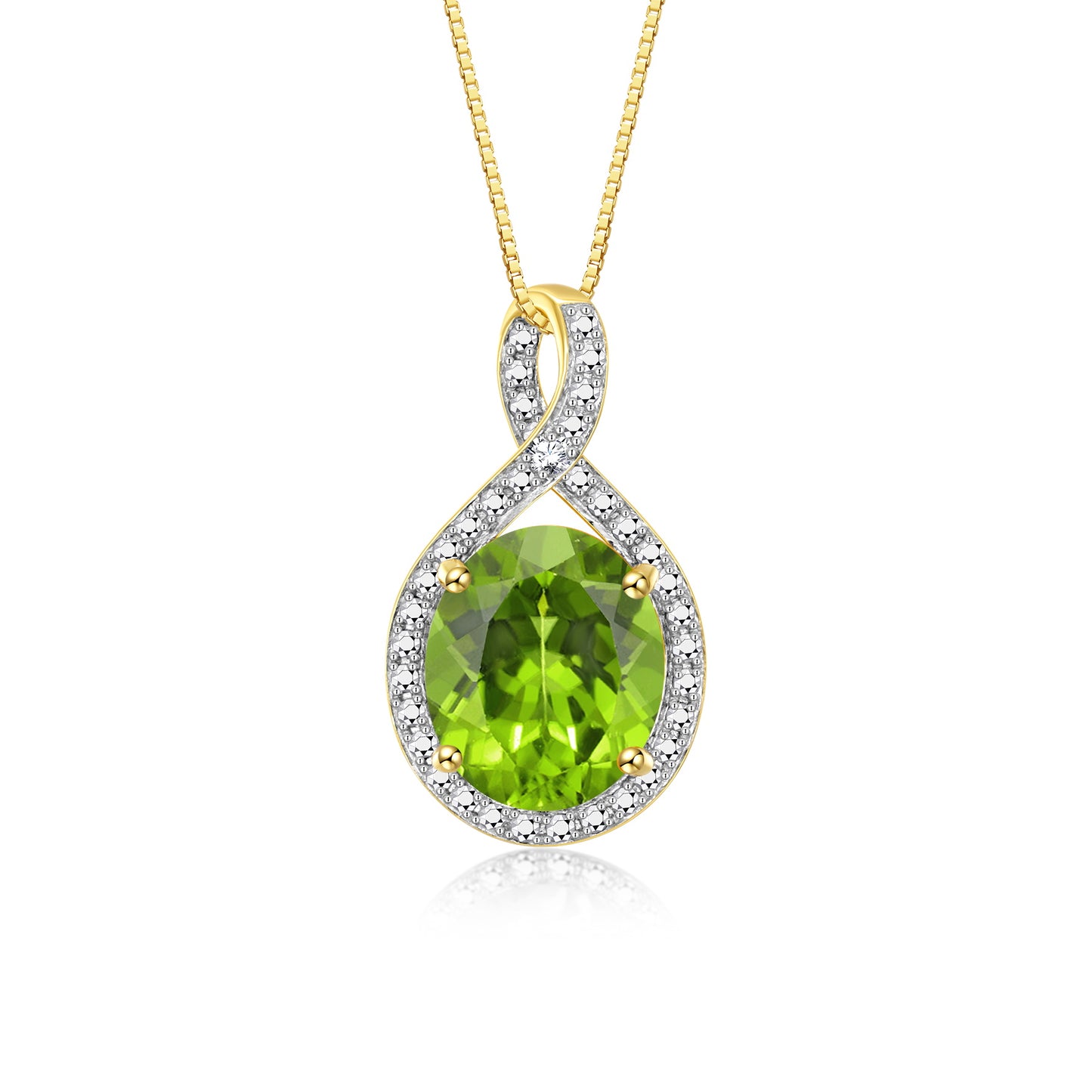 RYLOS 14K Yellow Gold Halo Designer Necklace: Gemstone & Diamond Pendant, 18" Chain, 12X10MM Birthstone, Elegant Women's Jewelry