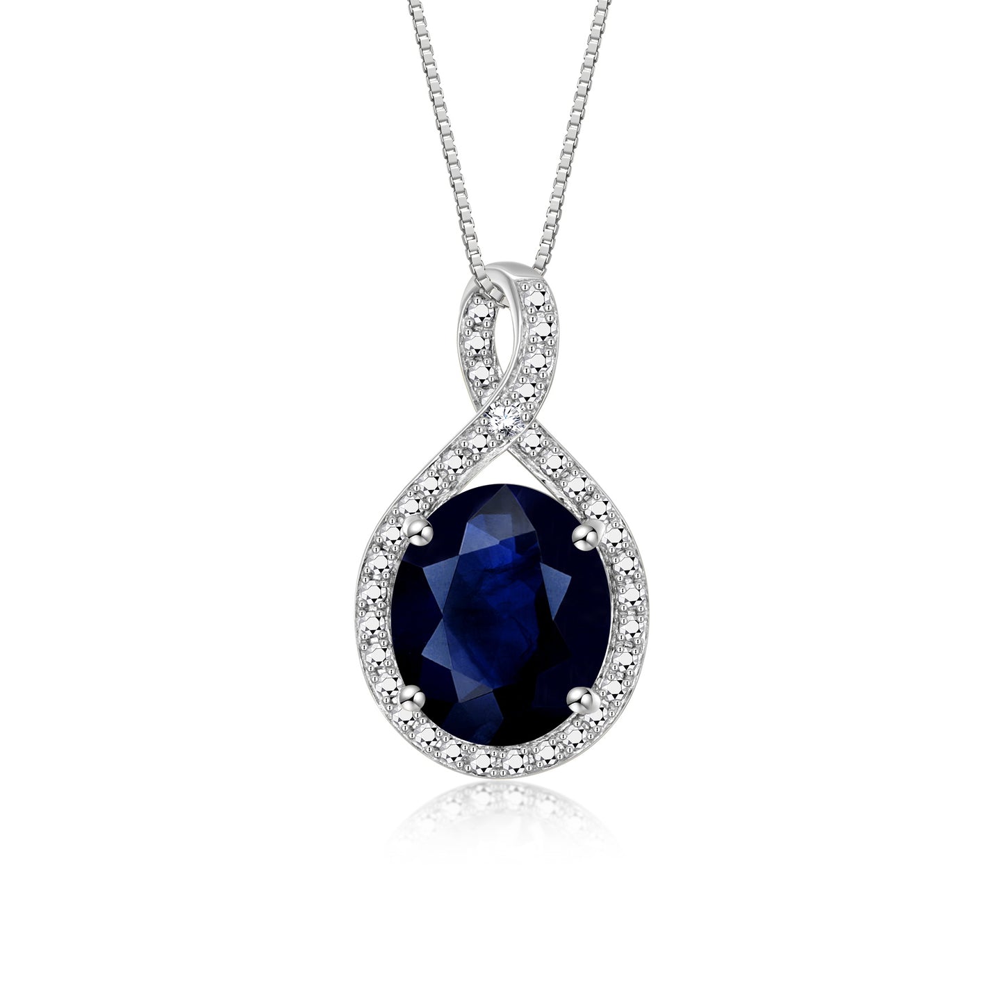 RYLOS Sterling Silver Halo Designer Necklace: Gemstone & Diamond Pendant, 18" Chain, 12X10MM Birthstone, Elegant Women's Jewelry