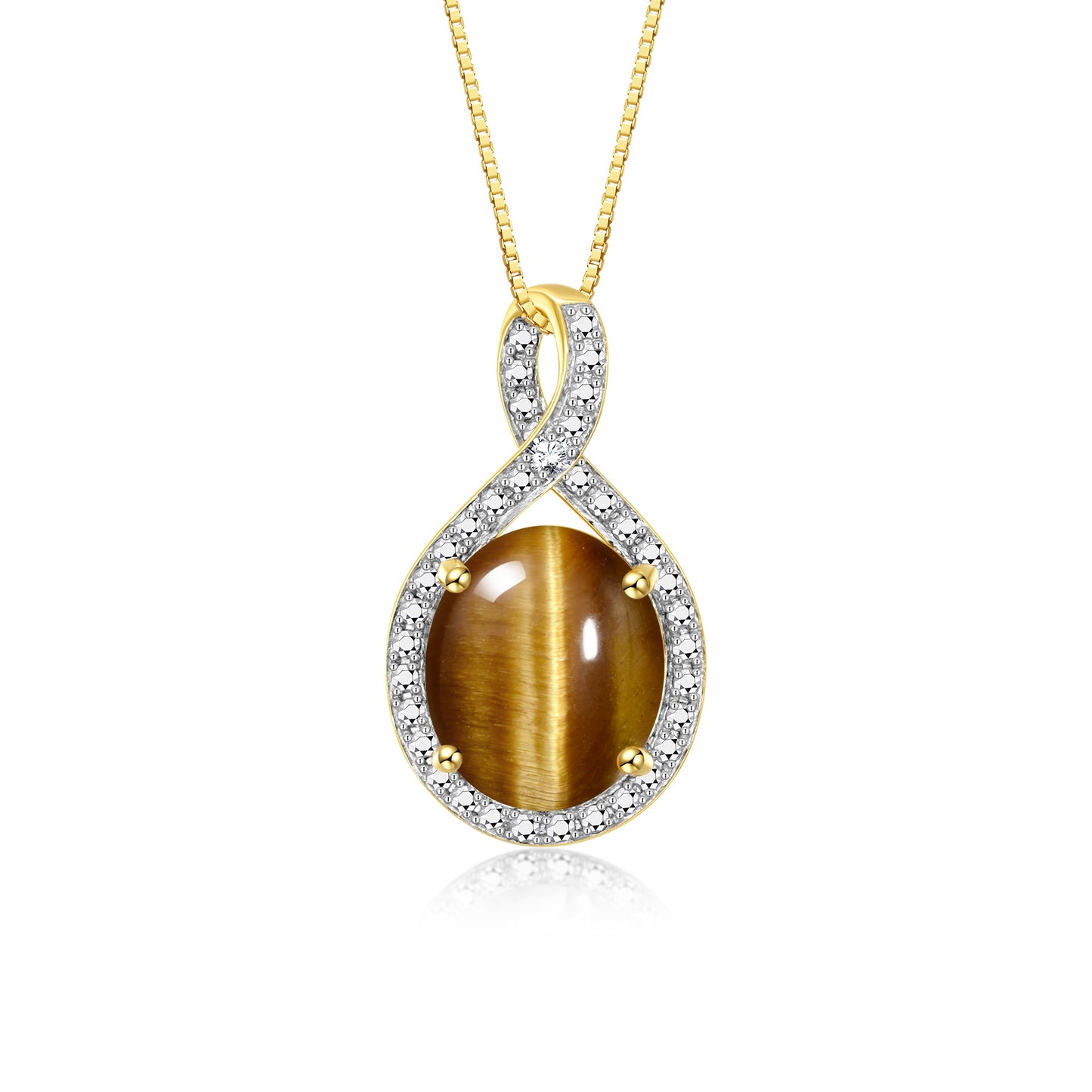 RYLOS 14K Yellow Gold Halo Designer Necklace: Gemstone & Diamond Pendant, 18" Chain, 12X10MM Birthstone, Elegant Women's Jewelry