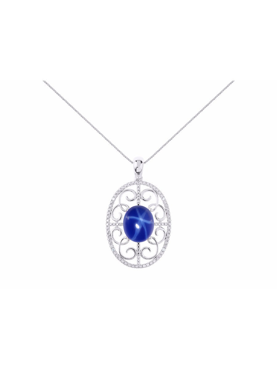 RYLOS Designer Halo Necklace: Gemstone & Diamond Pendant, 18 inch Chain, 12X10MM, Women's Elegant Jewelry - Sterling Silver