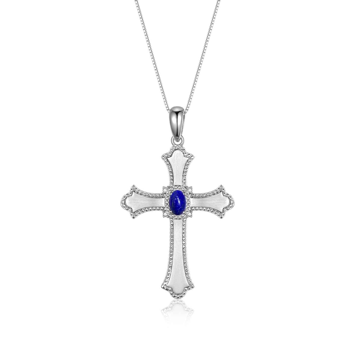 RYLOS Cross Necklace with Gemstones, Diamonds & 18" Chain - 6X4MM Birthstone Pendant for Women - Elegant Diamond Jewelry, Sterling Silver
