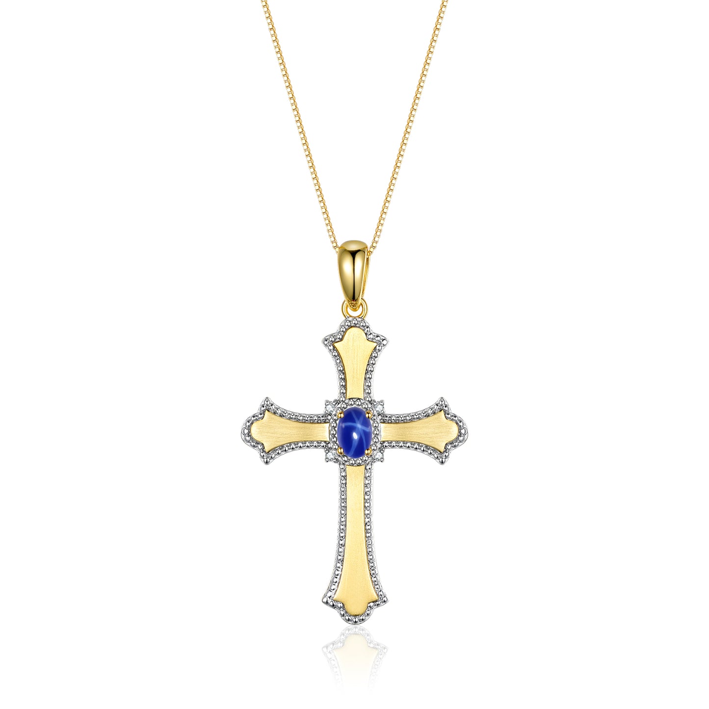RYLOS 14K Yellow Gold Cross Necklace with Gemstones, Diamonds & 18 Chain - 6X4MM Birthstone Pendant for Women - Elegant Diamond Jewelry
