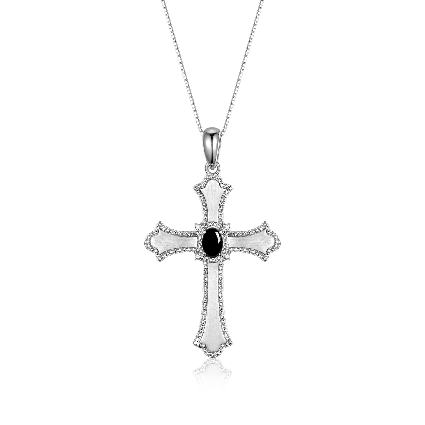 RYLOS Cross Necklace with Gemstones, Diamonds & 18" Chain - 6X4MM Birthstone Pendant for Women - Elegant Diamond Jewelry, Sterling Silver