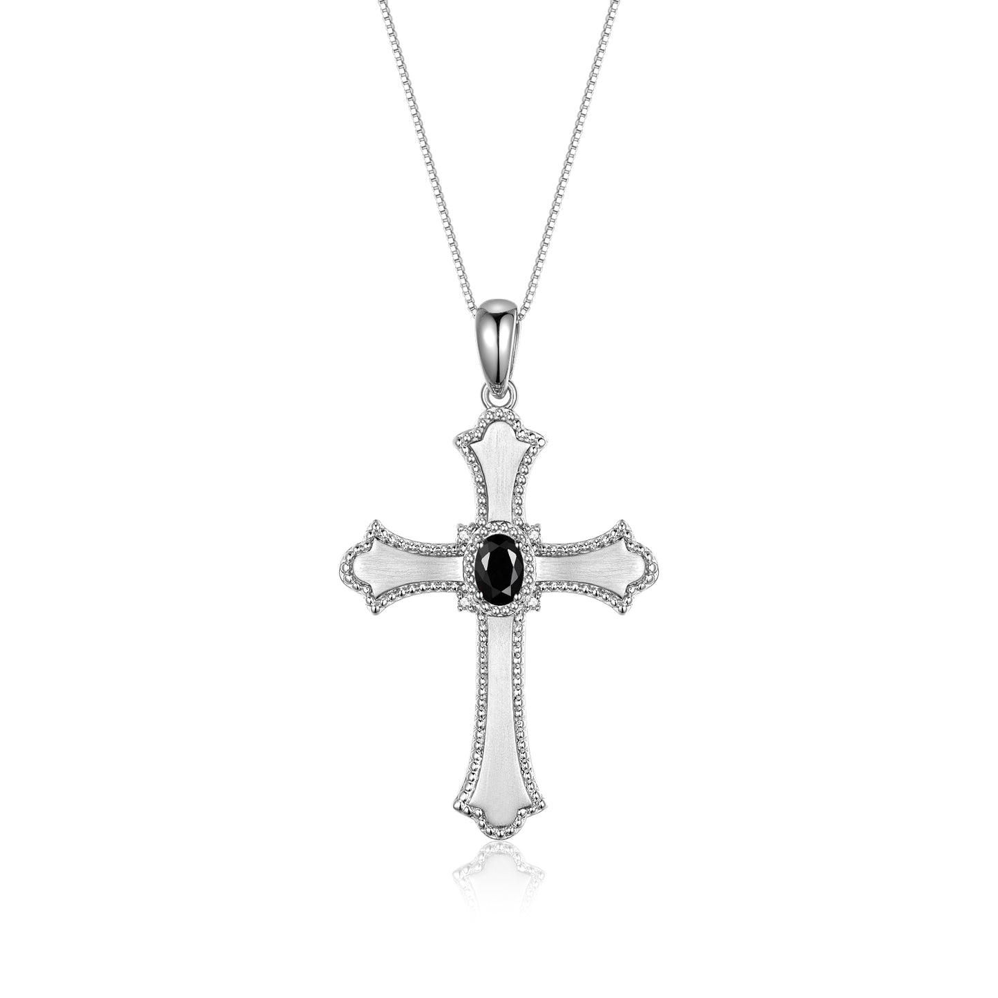 RYLOS Cross Necklace with Gemstones, Diamonds & 18" Chain - 6X4MM Birthstone Pendant for Women - Elegant Diamond Jewelry, Sterling Silver