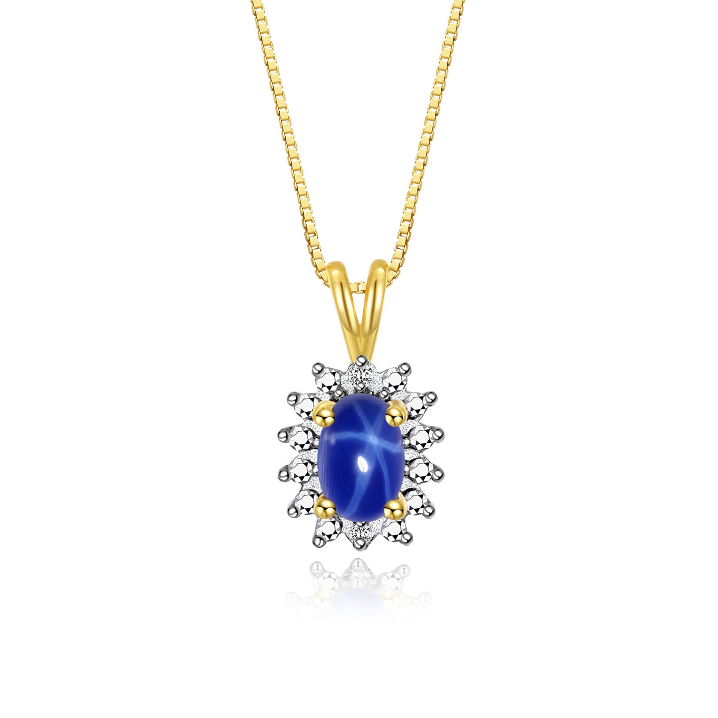 RYLOS 14K Yellow Gold Halo Pendant Necklace: Gemstone & Diamond Accent, 18 Chain - 6X4MM Birthstone Women's Jewelry - Timeless Elegance