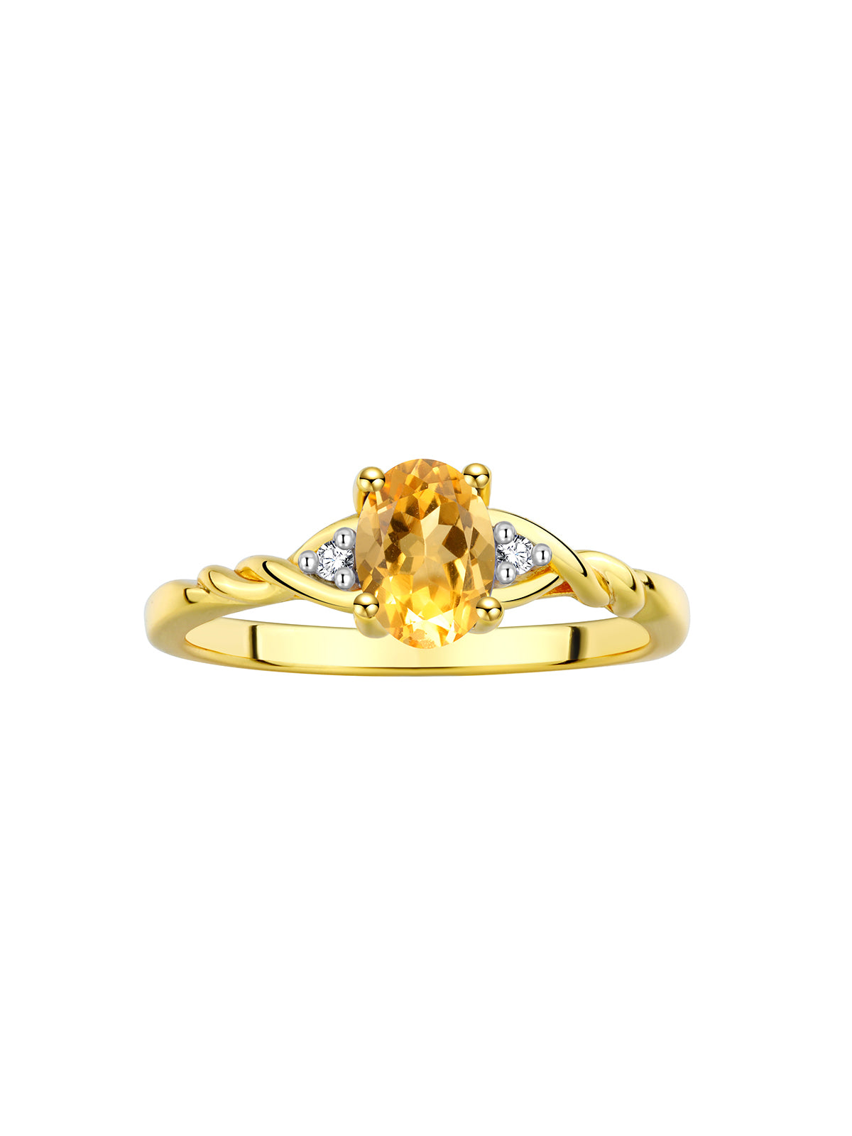 RYLOS Timeless 14K Yellow Gold Birthstone Ring - 7X5MM Oval Gemstone & Sparkling Diamonds - Women's Jewelry, Sizes 5-10