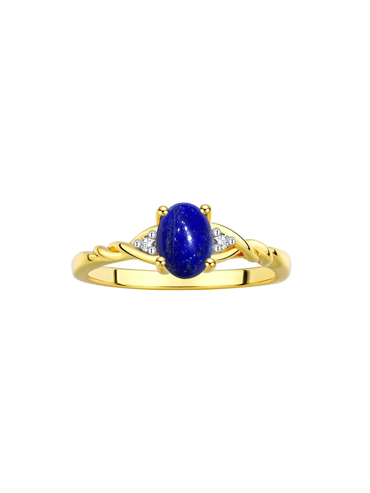 RYLOS Timeless 14K Yellow Gold Birthstone Ring - 7X5MM Oval Gemstone & Sparkling Diamonds - Women's Jewelry, Sizes 5-10