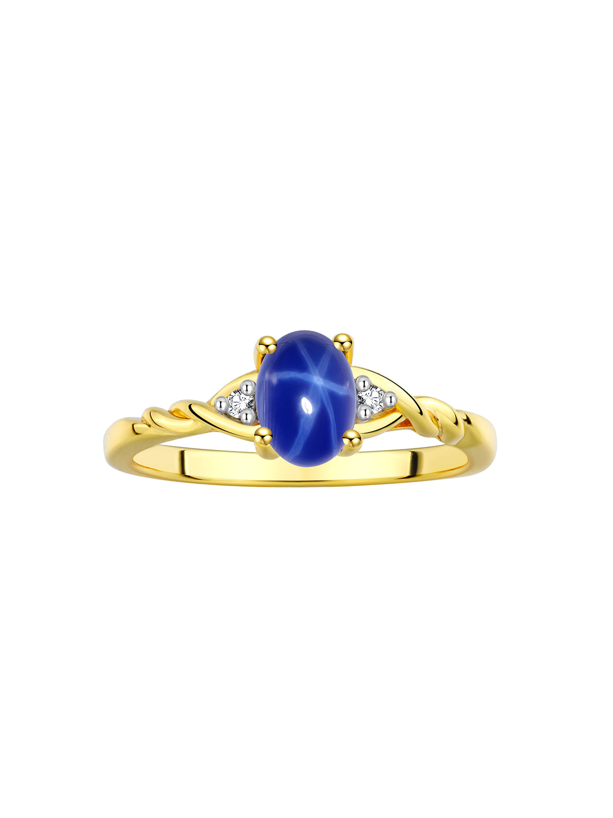 RYLOS Yellow Gold Plated Silver Classic Birthstone Ring - 7X5MM Oval Gemstone &  Diamonds - Women's Jewelry, Sizes 5-10