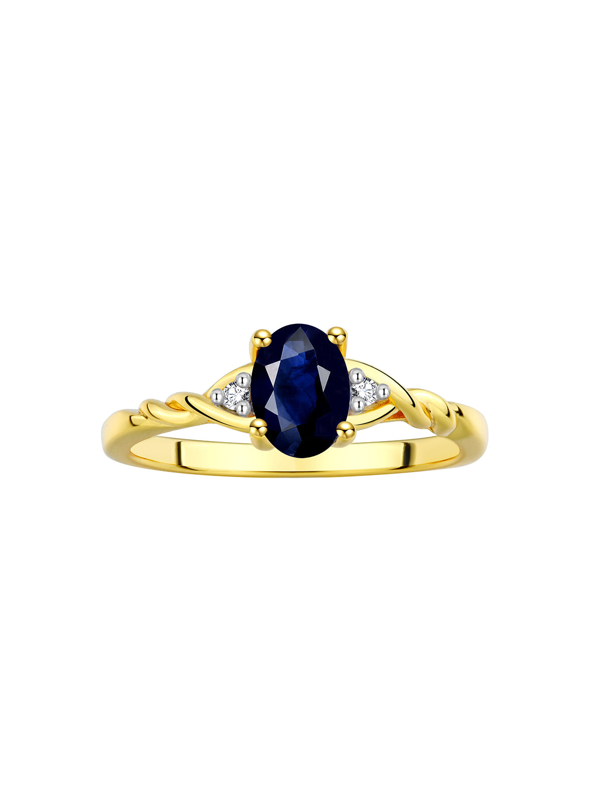 RYLOS Yellow Gold Plated Silver Classic Birthstone Ring - 7X5MM Oval Gemstone &  Diamonds - Women's Jewelry, Sizes 5-10