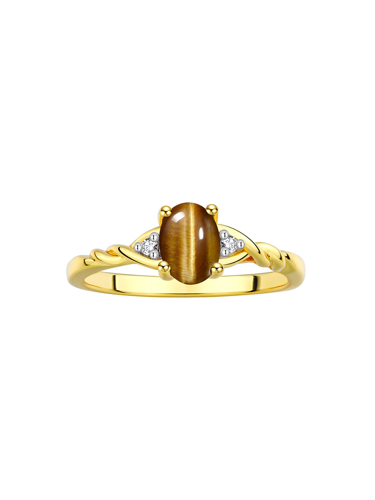 RYLOS Timeless 14K Yellow Gold Birthstone Ring - 7X5MM Oval Gemstone & Sparkling Diamonds - Women's Jewelry, Sizes 5-10