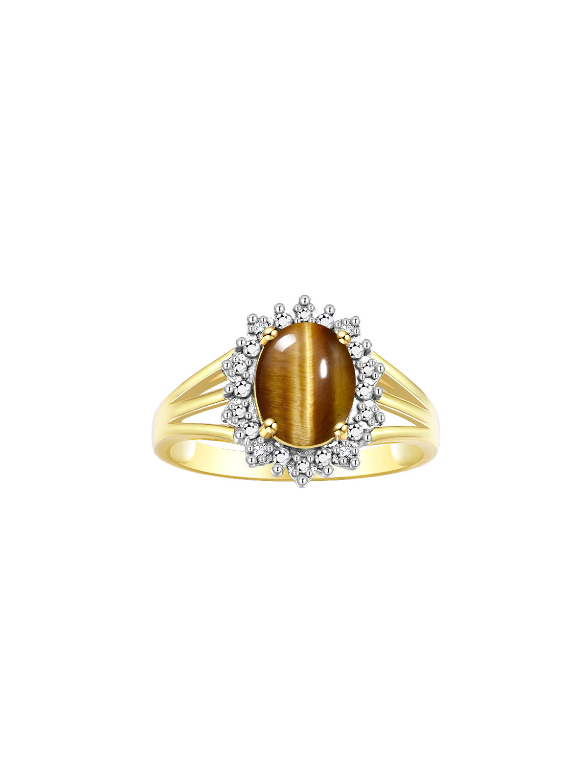 RYLOS 14K Yellow Gold Ring: Princess Diana Inspired 9X7MM Gemstone and Dazzling Halo of Diamonds - Exquisite Jewelry for Women in Sizes 5-10