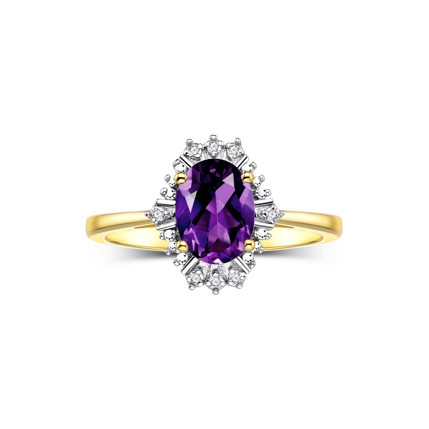 RYLOS 14K Yellow Gold Ring featuring a 7X5MM Oval Gemstone and Sparkling Diamonds - Exquisite Color Stone Jewelry for Women in Sizes 5-10