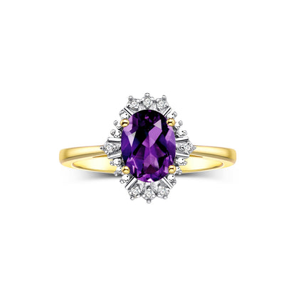 RYLOS 14K Yellow Gold Ring featuring a 7X5MM Oval Gemstone and Sparkling Diamonds - Exquisite Color Stone Jewelry for Women in Sizes 5-10