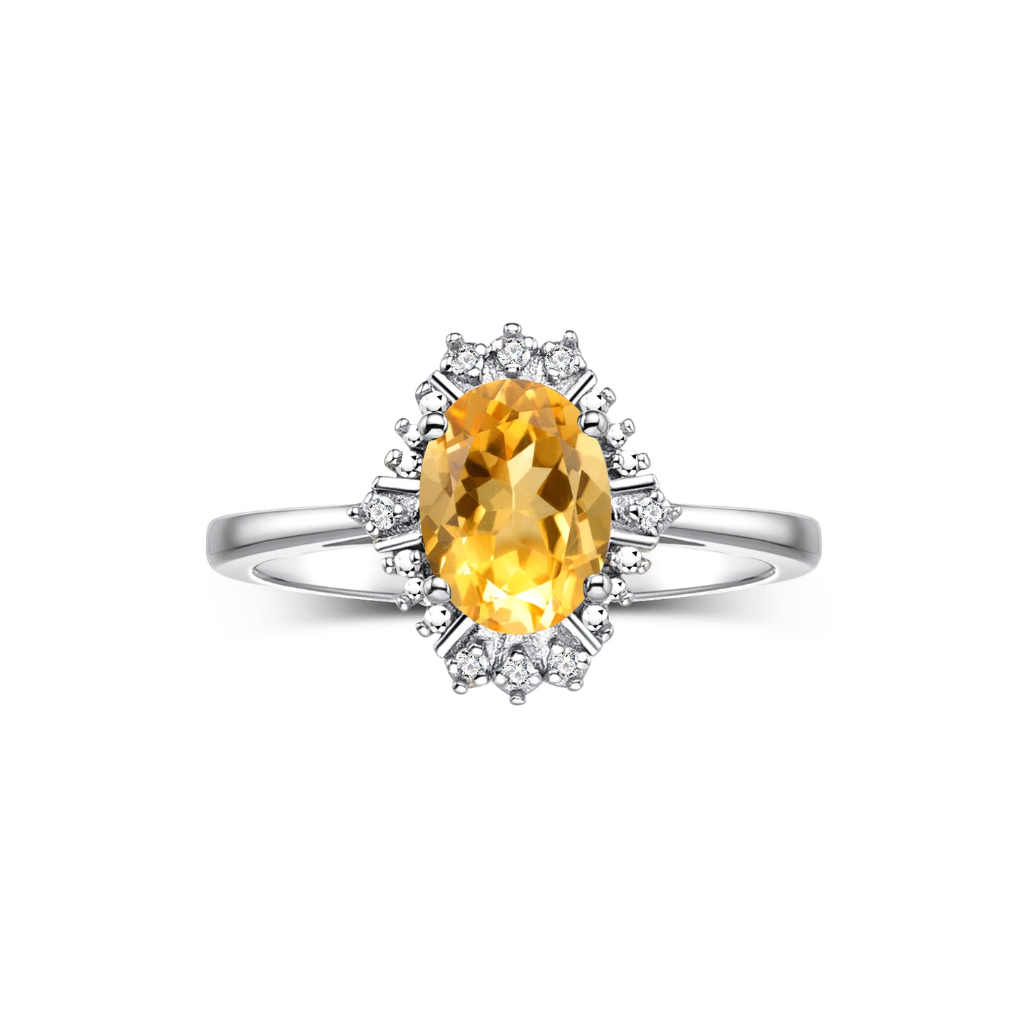 RYLOS Ring showcasing a 7X5MM Oval Gemstone & Sparkling Diamonds - Exquisite Color Stone Jewelry for Women in Sterling Silver, Available in Sizes 5-10