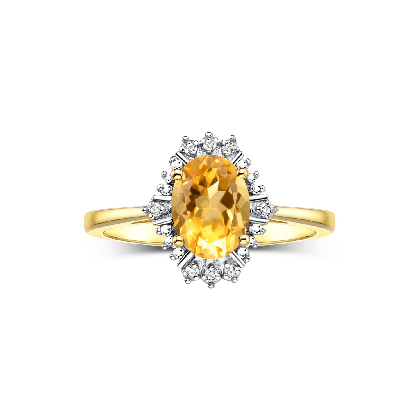 RYLOS 14K Yellow Gold Ring featuring a 7X5MM Oval Gemstone and Sparkling Diamonds - Exquisite Color Stone Jewelry for Women in Sizes 5-10
