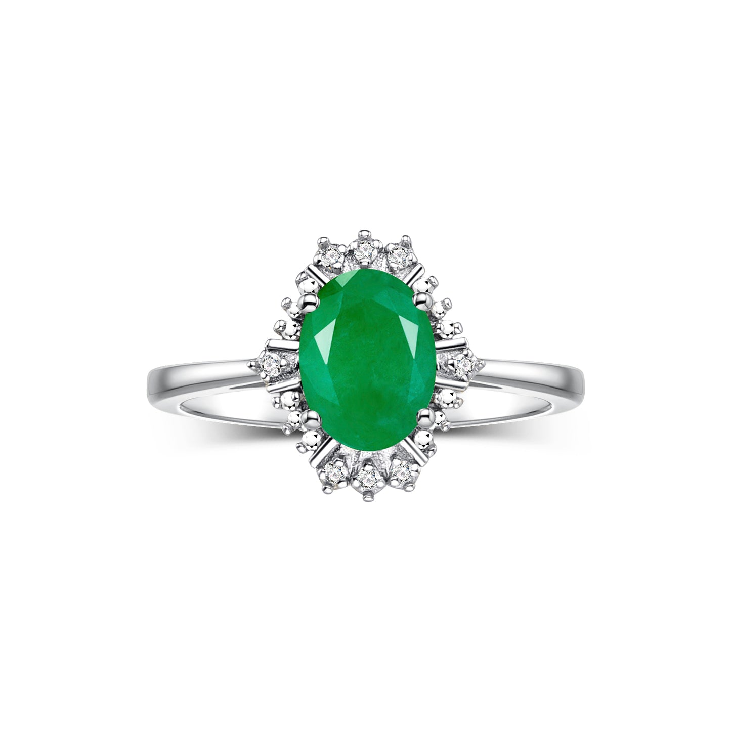 RYLOS Ring showcasing a 7X5MM Oval Gemstone & Sparkling Diamonds - Exquisite Color Stone Jewelry for Women in Sterling Silver, Available in Sizes 5-10