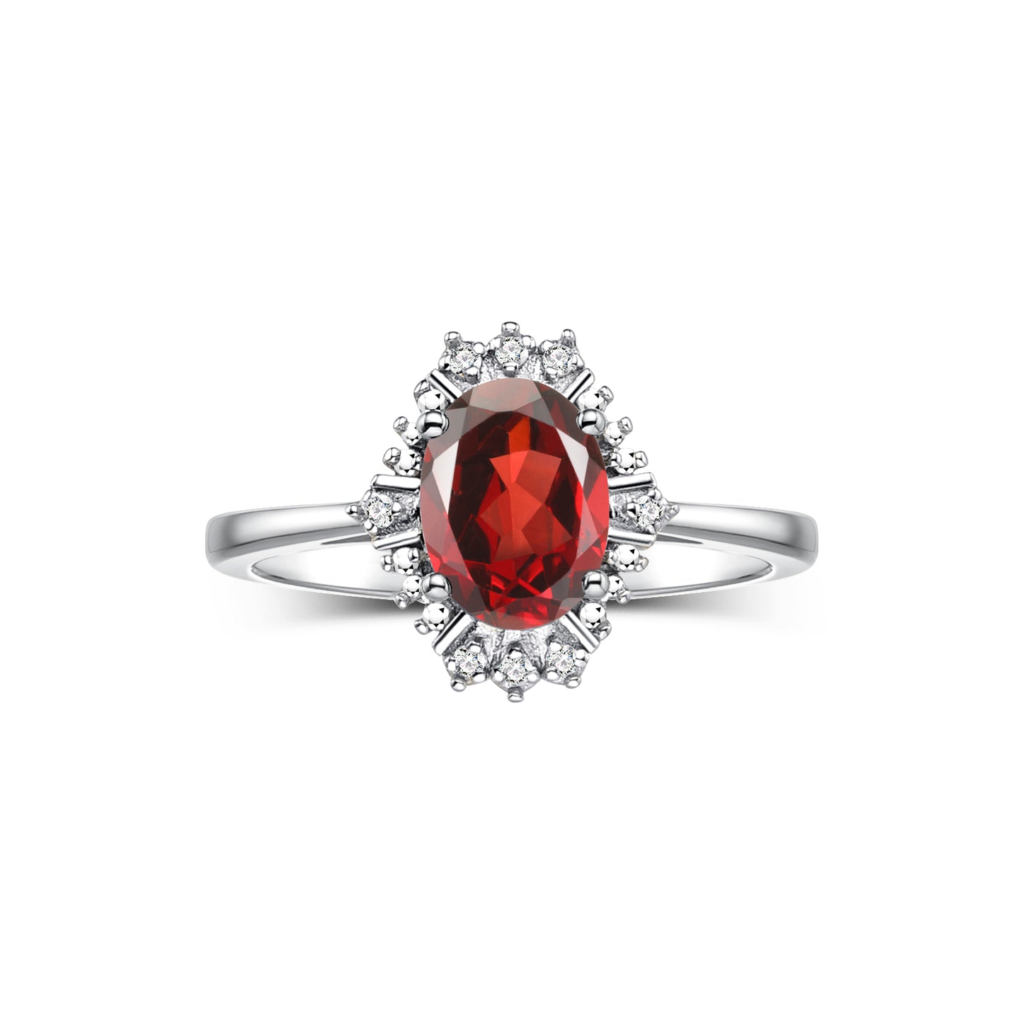 RYLOS Ring showcasing a 7X5MM Oval Gemstone & Sparkling Diamonds - Exquisite Color Stone Jewelry for Women in Sterling Silver, Available in Sizes 5-10