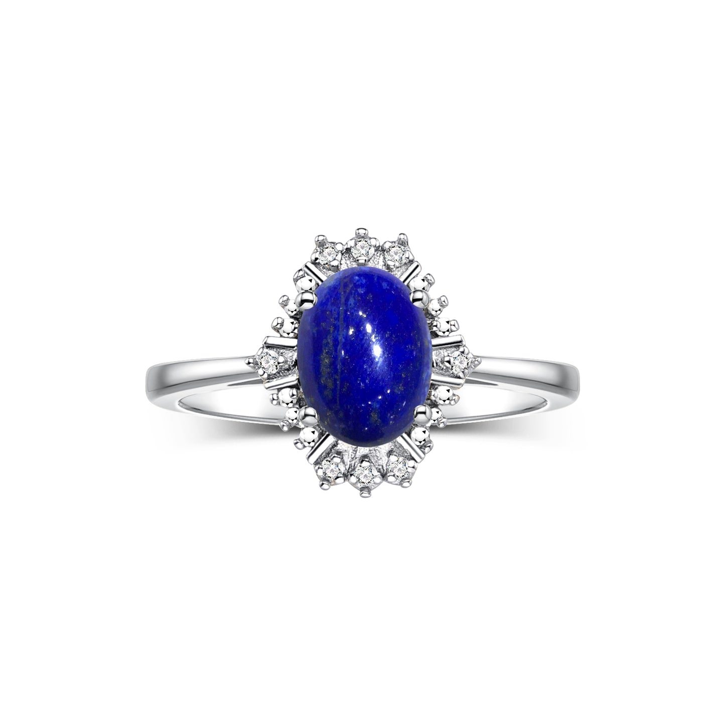 RYLOS 14K White Gold Ring featuring a 7X5MM Oval Gemstone and Sparkling Diamonds - Exquisite Color Stone Jewelry for Women in Sizes 5-10