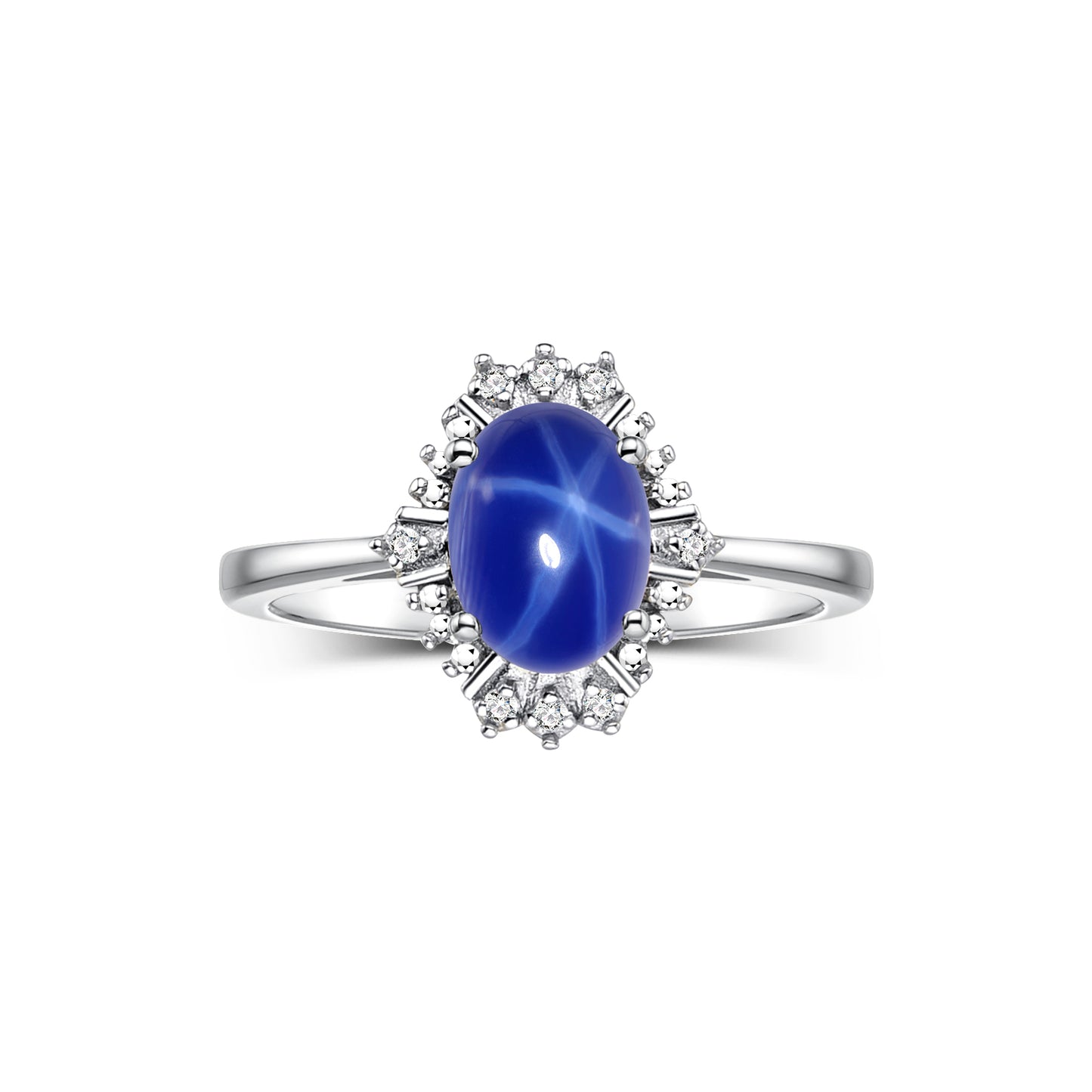 RYLOS Ring showcasing a 7X5MM Oval Gemstone & Sparkling Diamonds - Exquisite Color Stone Jewelry for Women in Sterling Silver, Available in Sizes 5-10
