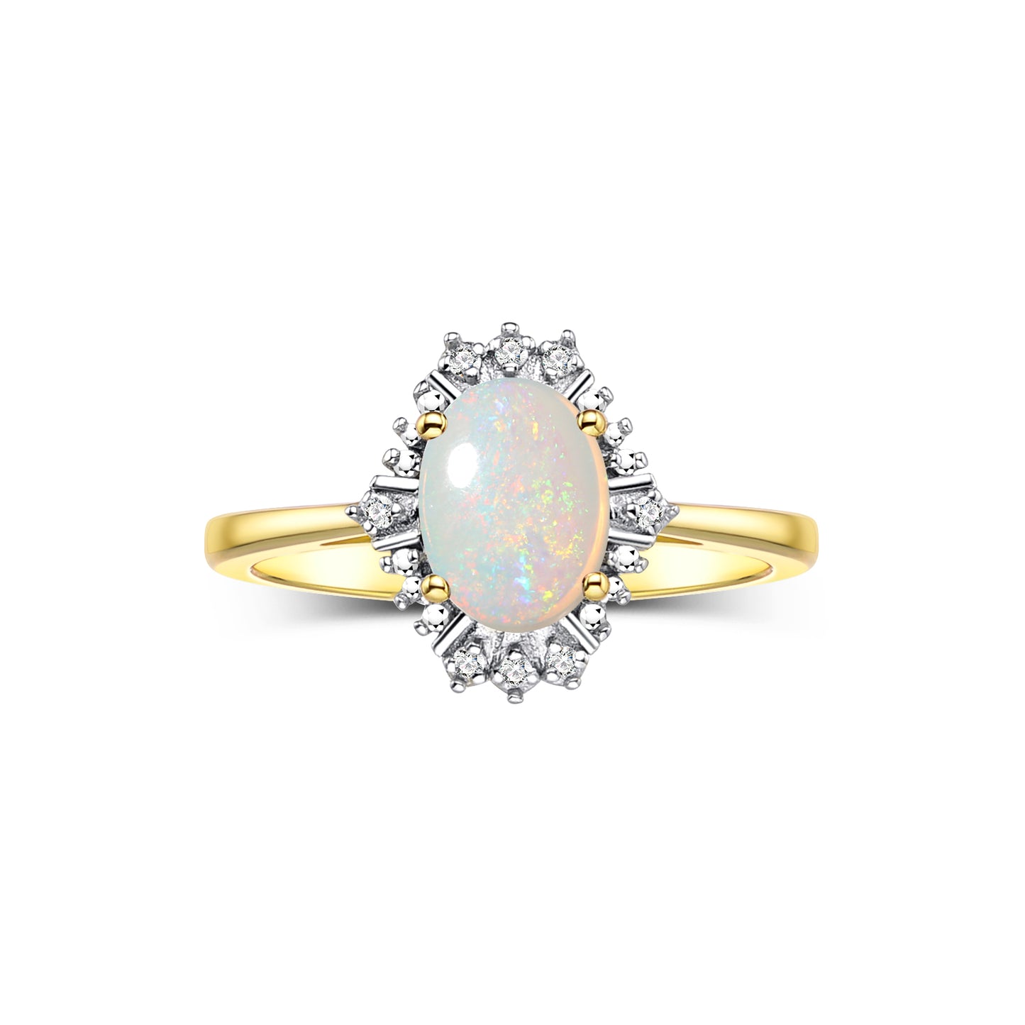 RYLOS 14K Yellow Gold Ring featuring a 7X5MM Oval Gemstone and Sparkling Diamonds - Exquisite Color Stone Jewelry for Women in Sizes 5-10