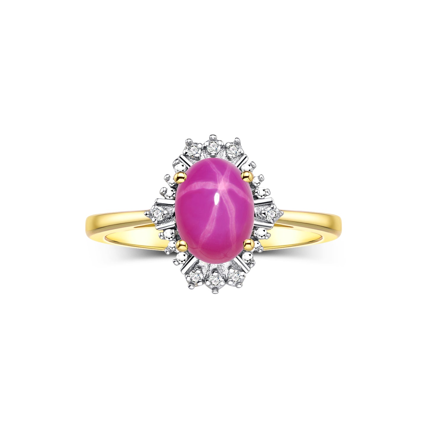 RYLOS Ring showcasing a 7X5MM Oval Gemstone & Sparkling Diamonds - Exquisite Color Stone Jewelry for Women in Yellow Gold Plated Silver, Available in Sizes 5-10