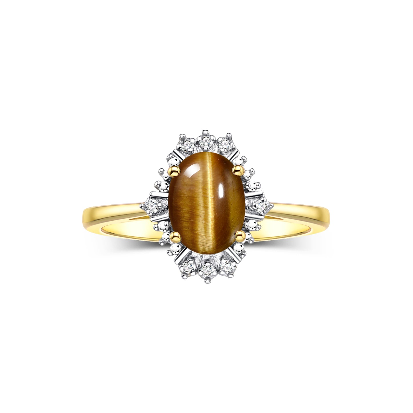 RYLOS 14K Yellow Gold Ring featuring a 7X5MM Oval Gemstone and Sparkling Diamonds - Exquisite Color Stone Jewelry for Women in Sizes 5-10